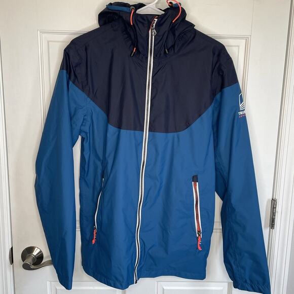 TRIBORD Decathlon Sailing 100 Hooded Rain Jacket Blue Sz S Waterproof Outdoors - Picture 9 of 15